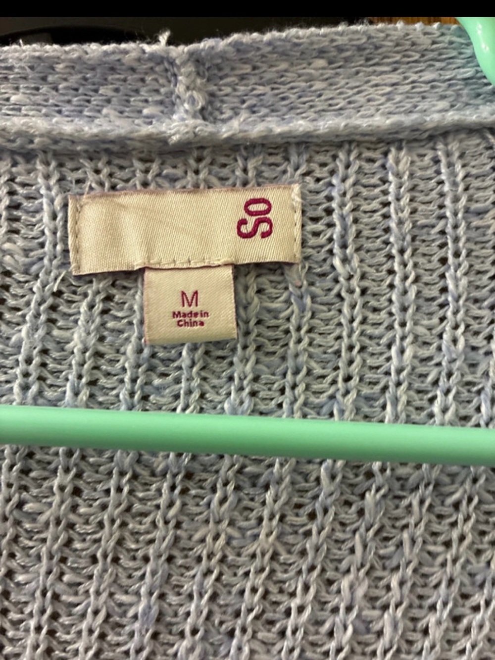 SO Pale Blue Open-Front Knit Cardigan - Picture 3 of 6